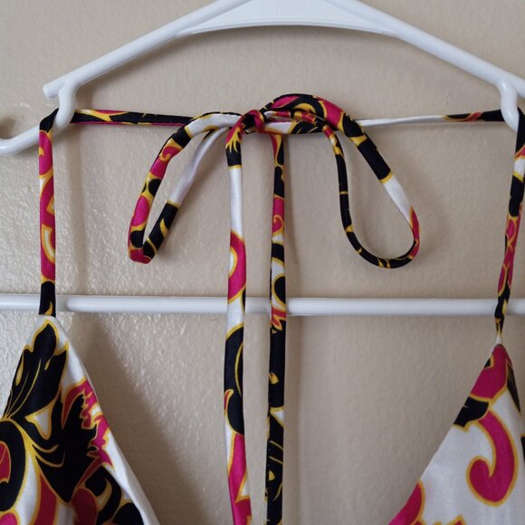 FLAMINGO USA Sexy Pink/Yellow/Black/Cream Backless Tank Women's L - Picture 2 of 12